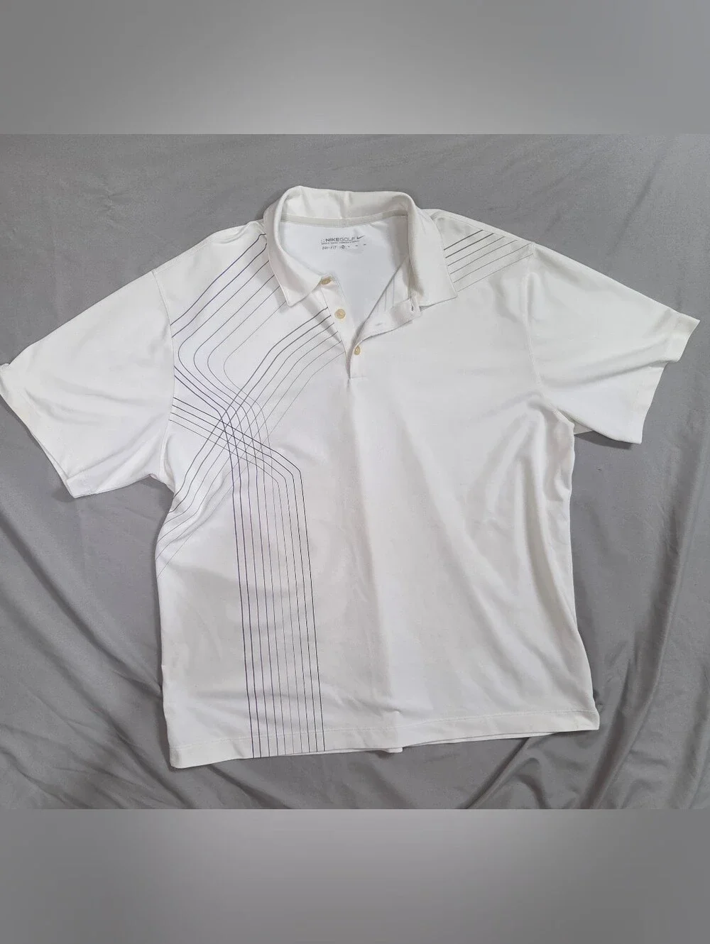 Nike Golf Dri-FIT XL White Graphic Polo